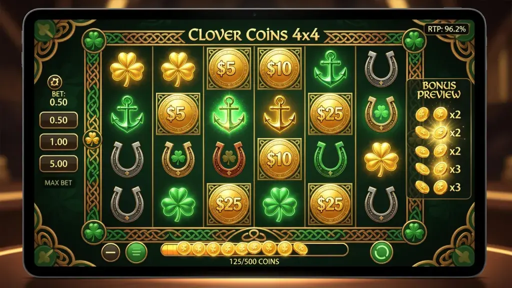 How to Play Clover Coins 4x4: Rules, Strategy, Gameplay Tips, and Payout Odds